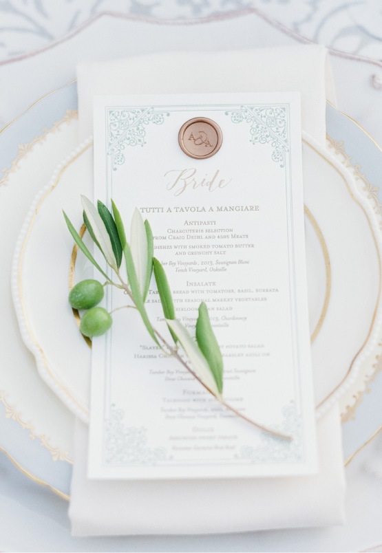 Anatomy of a Wedding Menu