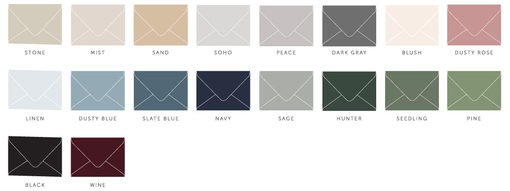 Colored Envelope Options | Over 30 options