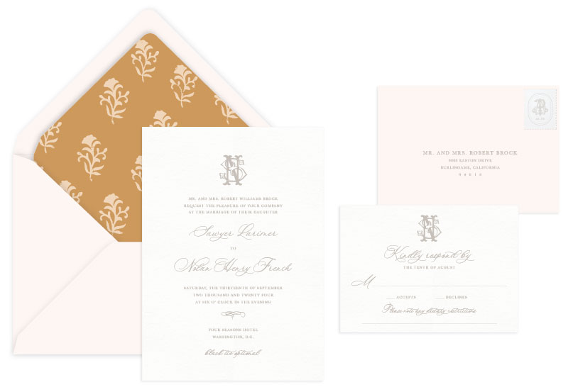 Blakeley Letterpress Wedding Invitation | Classic + Vintage