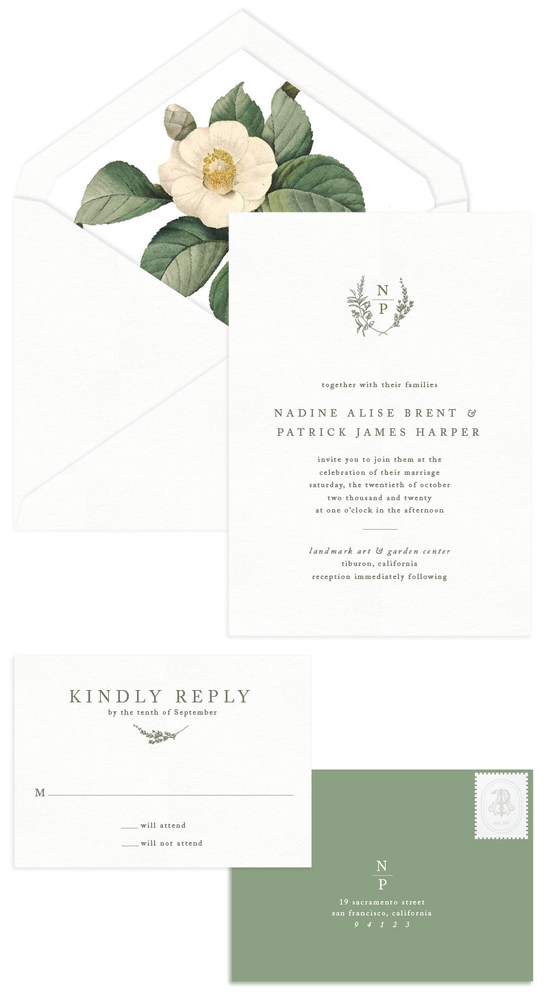 Amador Letterpress Wedding Invitation