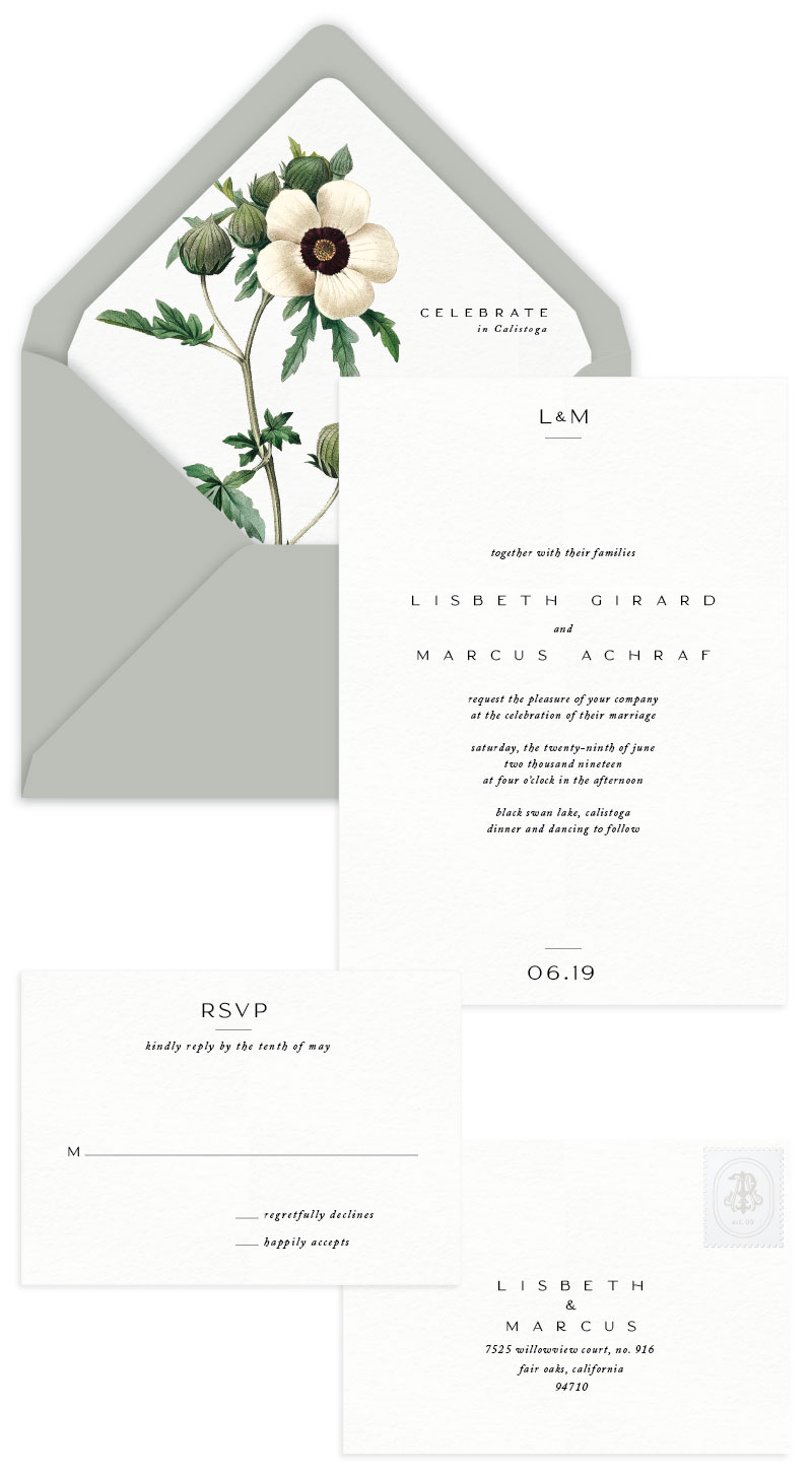 Cohen Letterpress Wedding Invitation