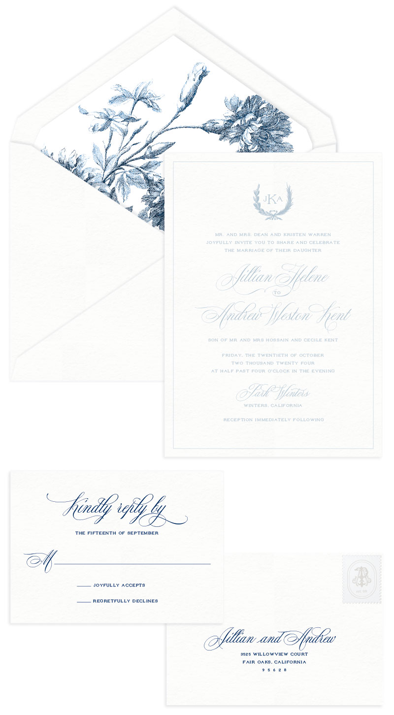 Jillian Letterpress Wedding Invitation