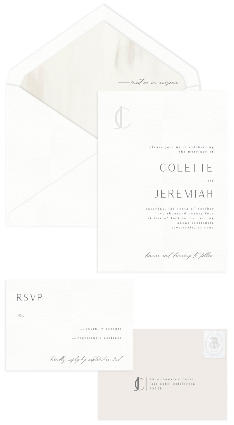 Laszlo Letterpress Wedding Invitation