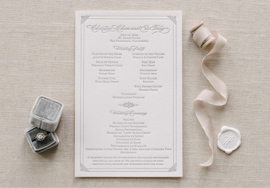 Anatomy of a Wedding Program