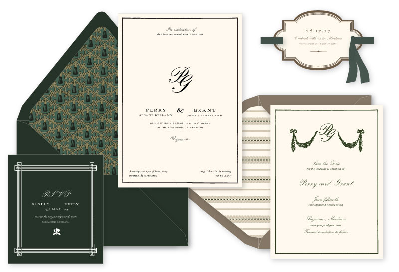 Arden Letterpress Wedding Invitation | Classic