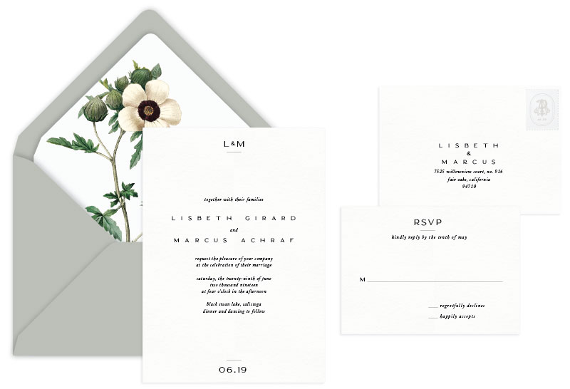 Cohen Letterpress Wedding Invitation | Classic + Typographic