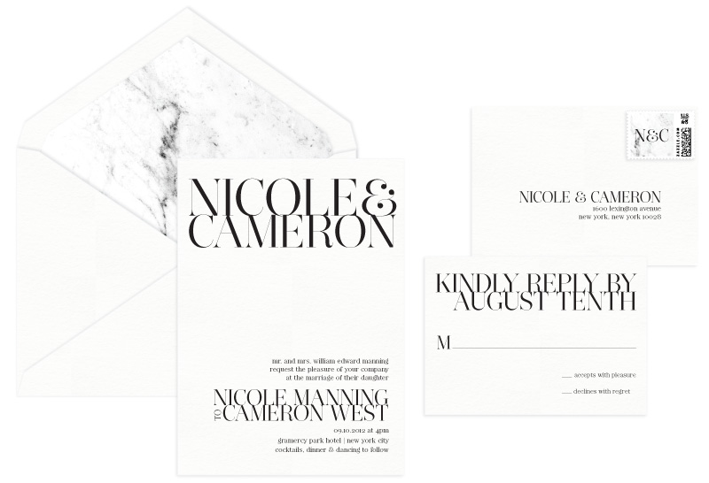 Gramercy Letterpress Wedding Invitation | Classic