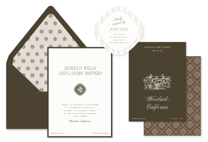 Ives Letterpress Wedding Invitation | Modern