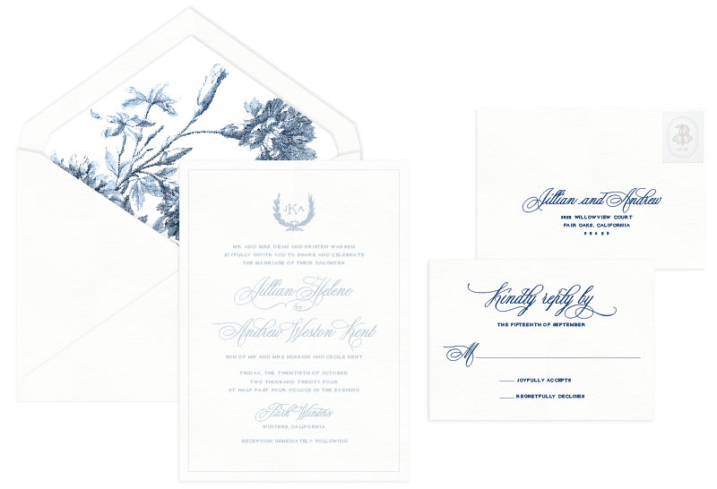 Jillian Letterpress Wedding Invitation | Classic