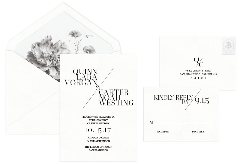 Quinn Letterpress Wedding Invitation | Whimsical + Destination
