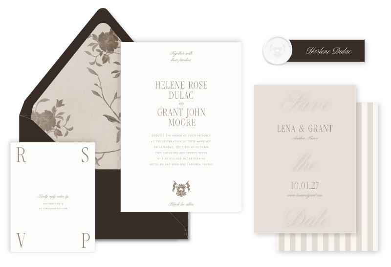 Rhodes Letterpress Wedding Invitation | Elevated + Classic