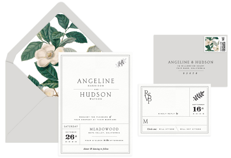 Woodrow Letterpress Wedding Invitation | Classic + Modern