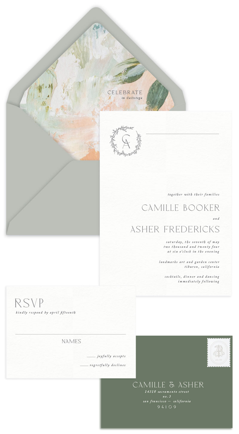 Carlisle Letterpress Wedding Invitation