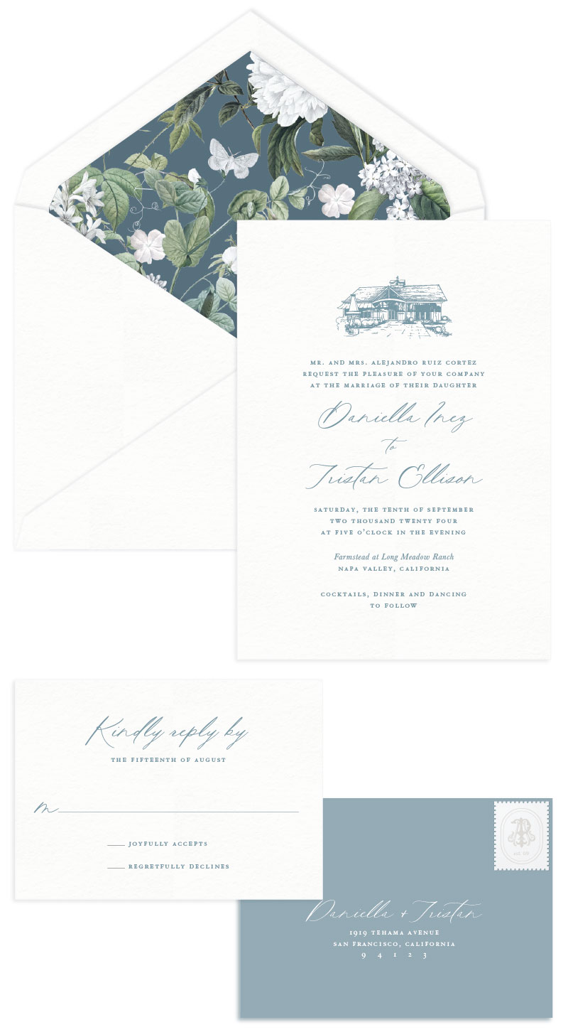 Estate Letterpress Wedding Invitation