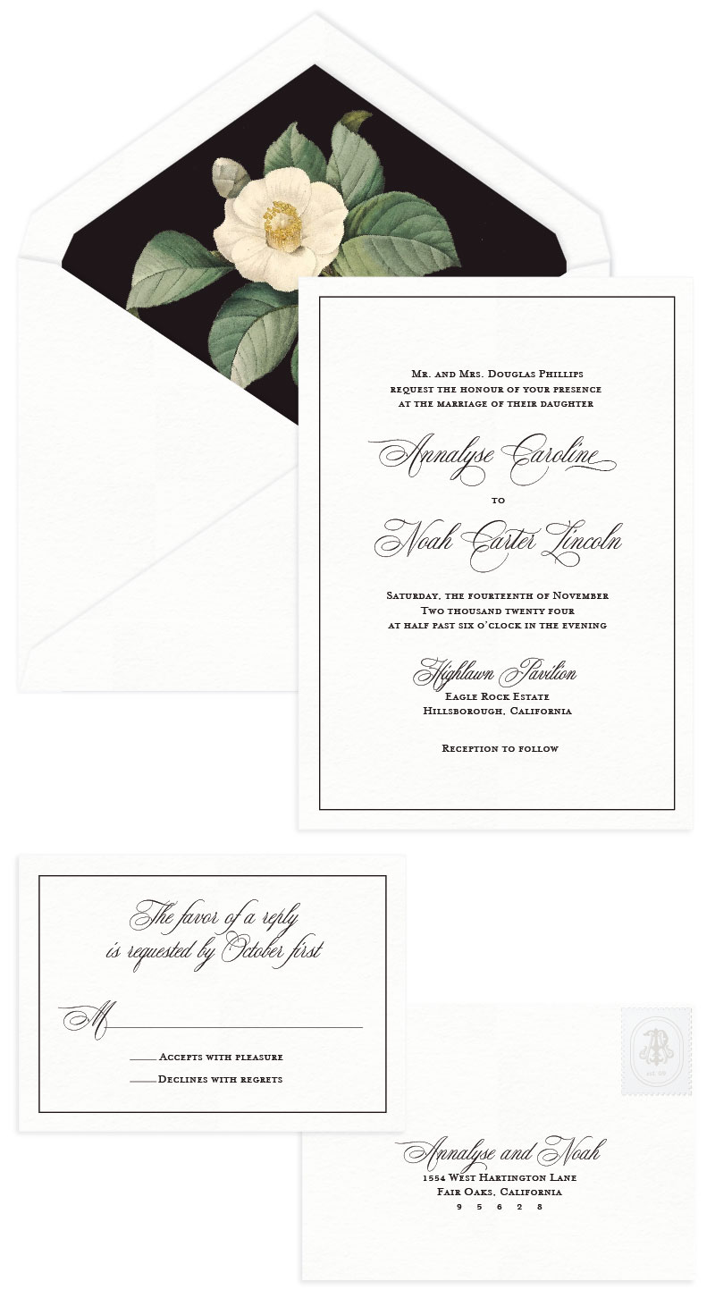 Exquisite Letterpress Wedding Invitation