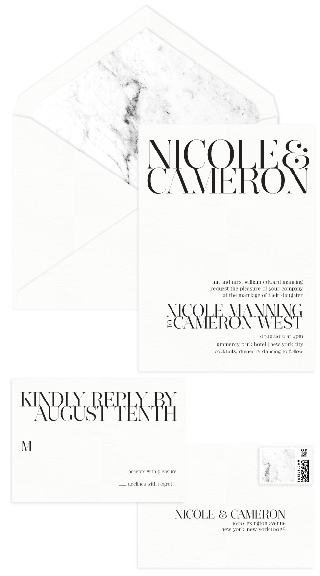 Gramercy Letterpress Wedding Invitation