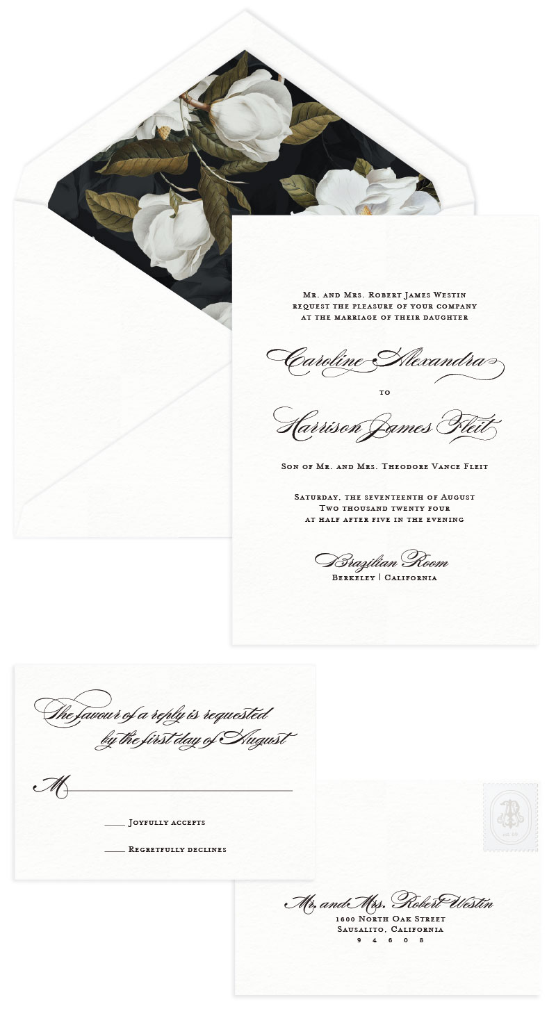 Lovely Letterpress Wedding Invitation