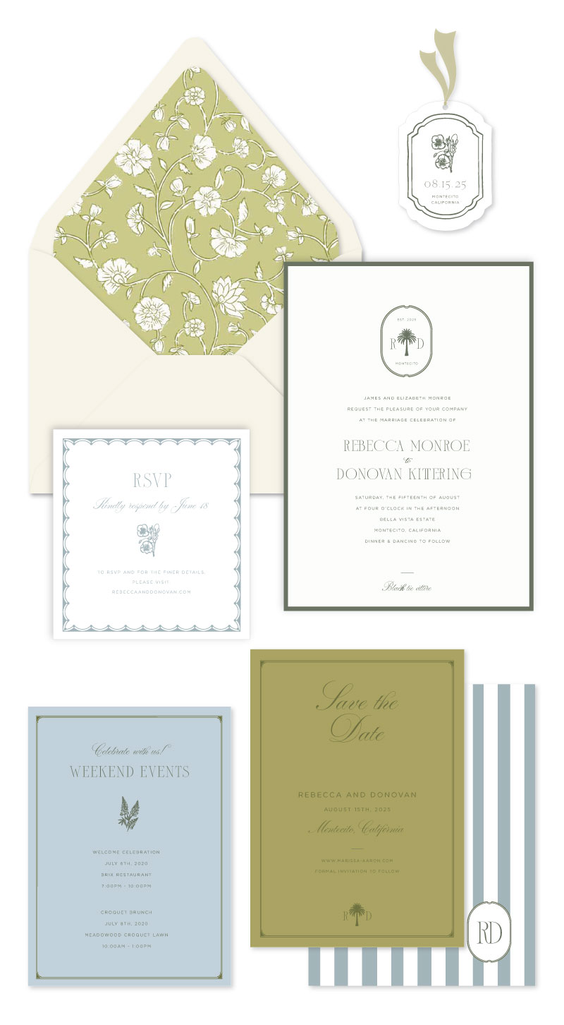 Montecito Letterpress Wedding Invitation