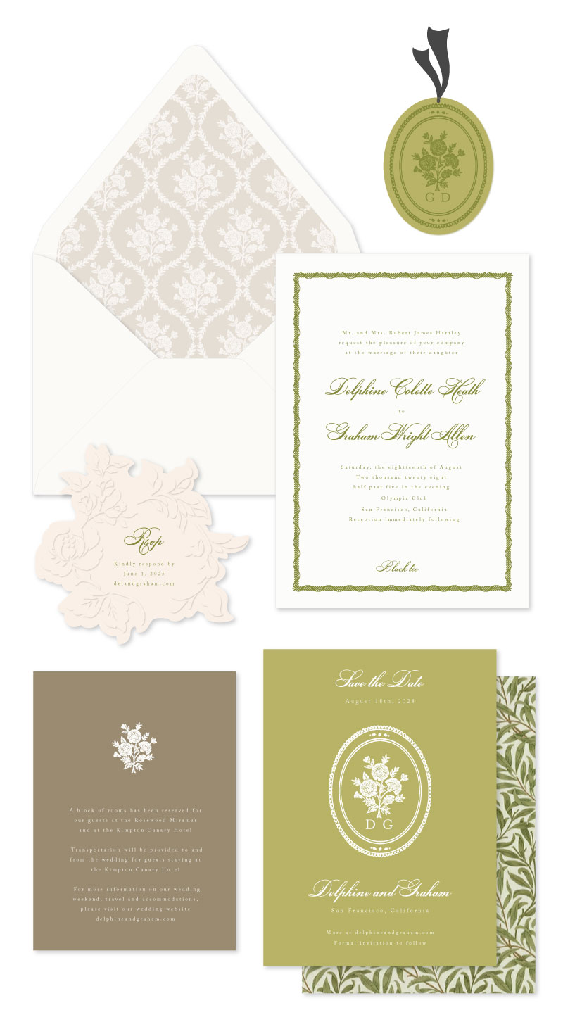 Opaline Letterpress Wedding Invitation