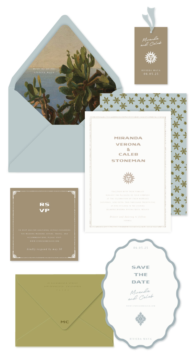 Solara Letterpress Wedding Invitation