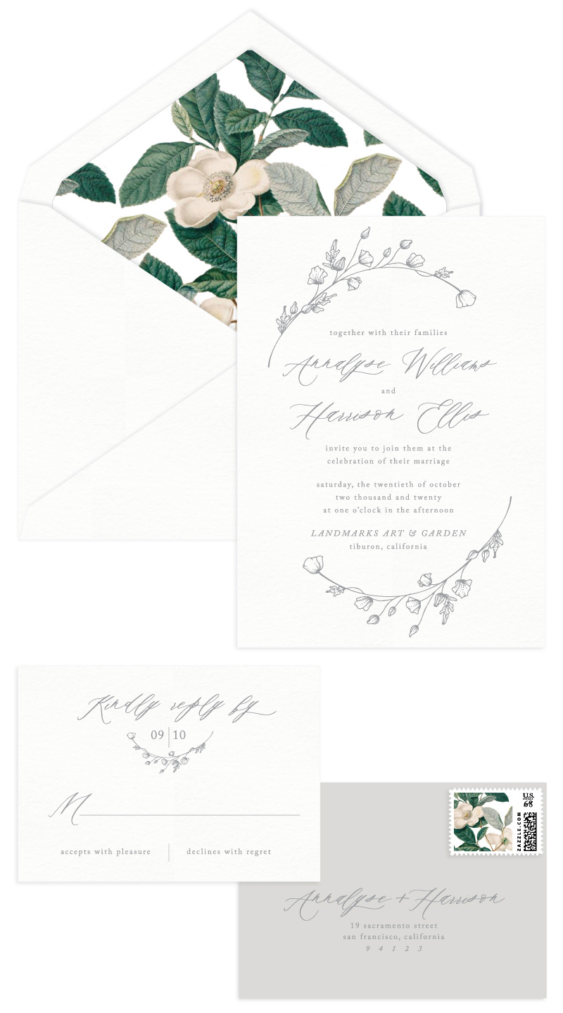 Whittier Letterpress Wedding Invitation
